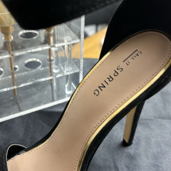 Call it springs High heel sandals suede with gold trim - Picture 4 of 6